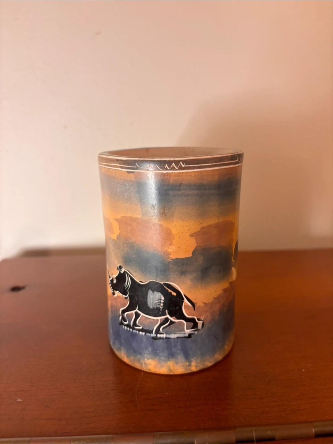 Hand-Painted Elephant Mug with Carved Handle - photo 4