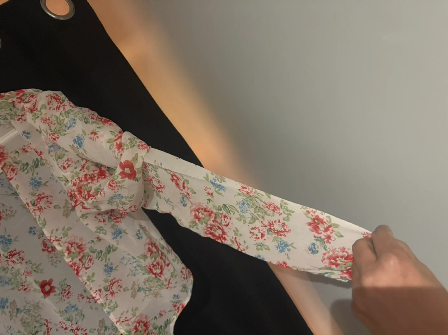 Floral Print Sheer Button-Up Jacket and Dress Set - photo 5
