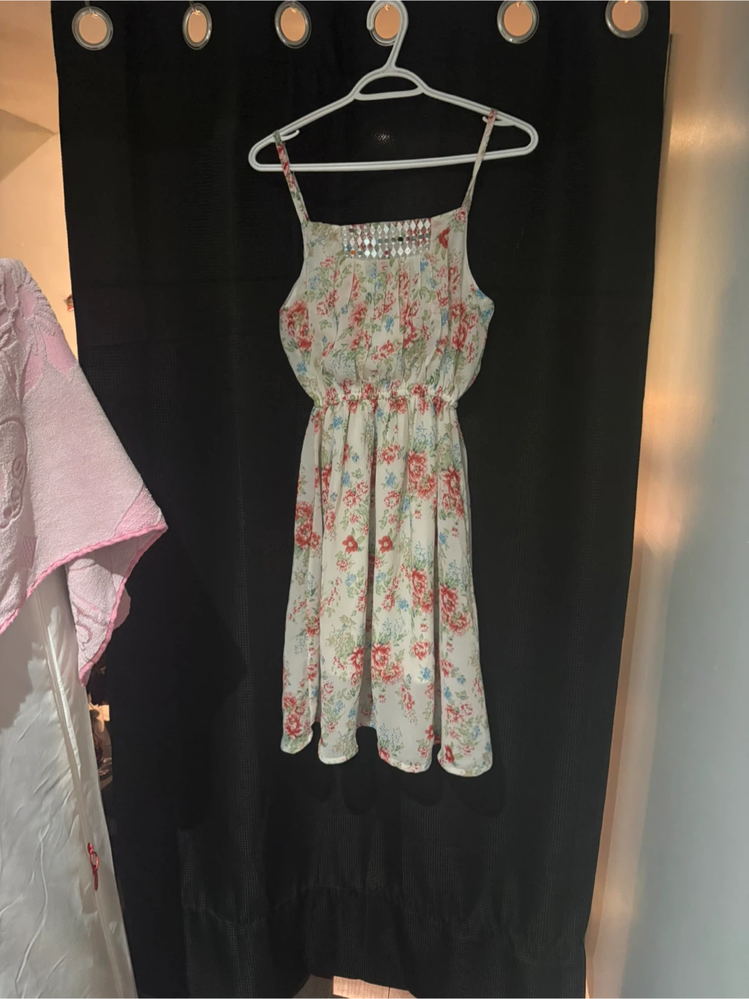 Floral Print Sheer Button-Up Jacket and Dress Set - photo 3