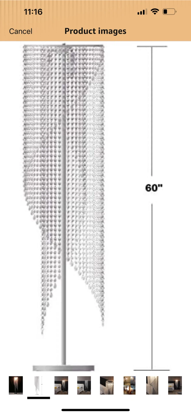 Crystal Beaded Floor Lamp - 60" Height - photo 2