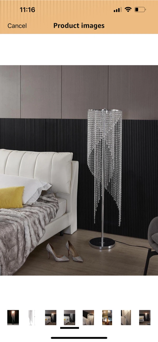 Crystal Beaded Floor Lamp - 60" Height