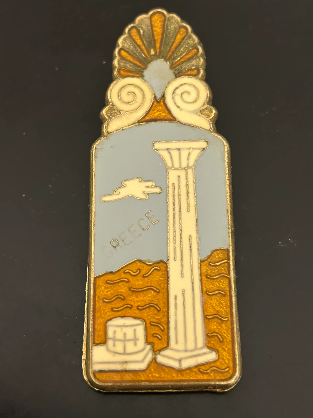 Vintage Greek Enamel Brass Clip 🏆 - photo 4