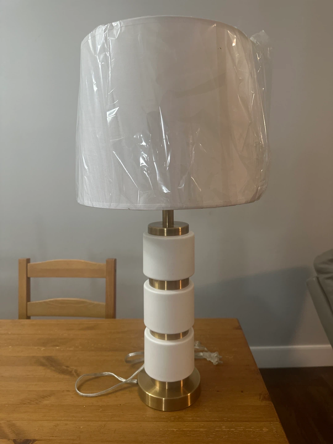 White and Brass Table Lamp