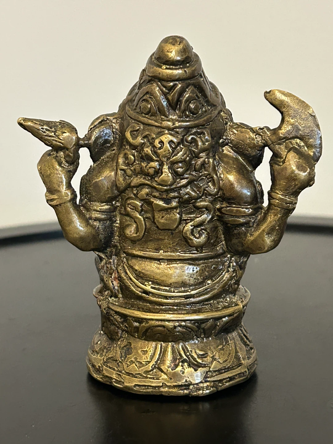 Vintage Brass Ganesha – Hand-Cast Hindu Deity (Mid-Century)🏆 - photo 4