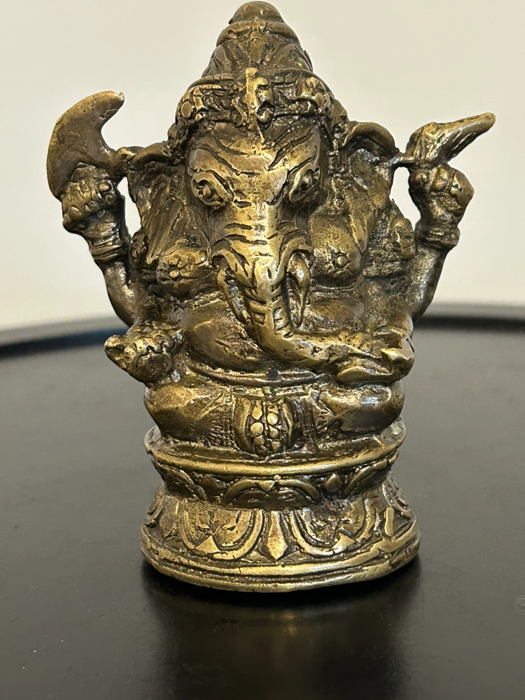 Vintage Brass Ganesha – Hand-Cast Hindu Deity (Mid-Century)🏆 - photo 2