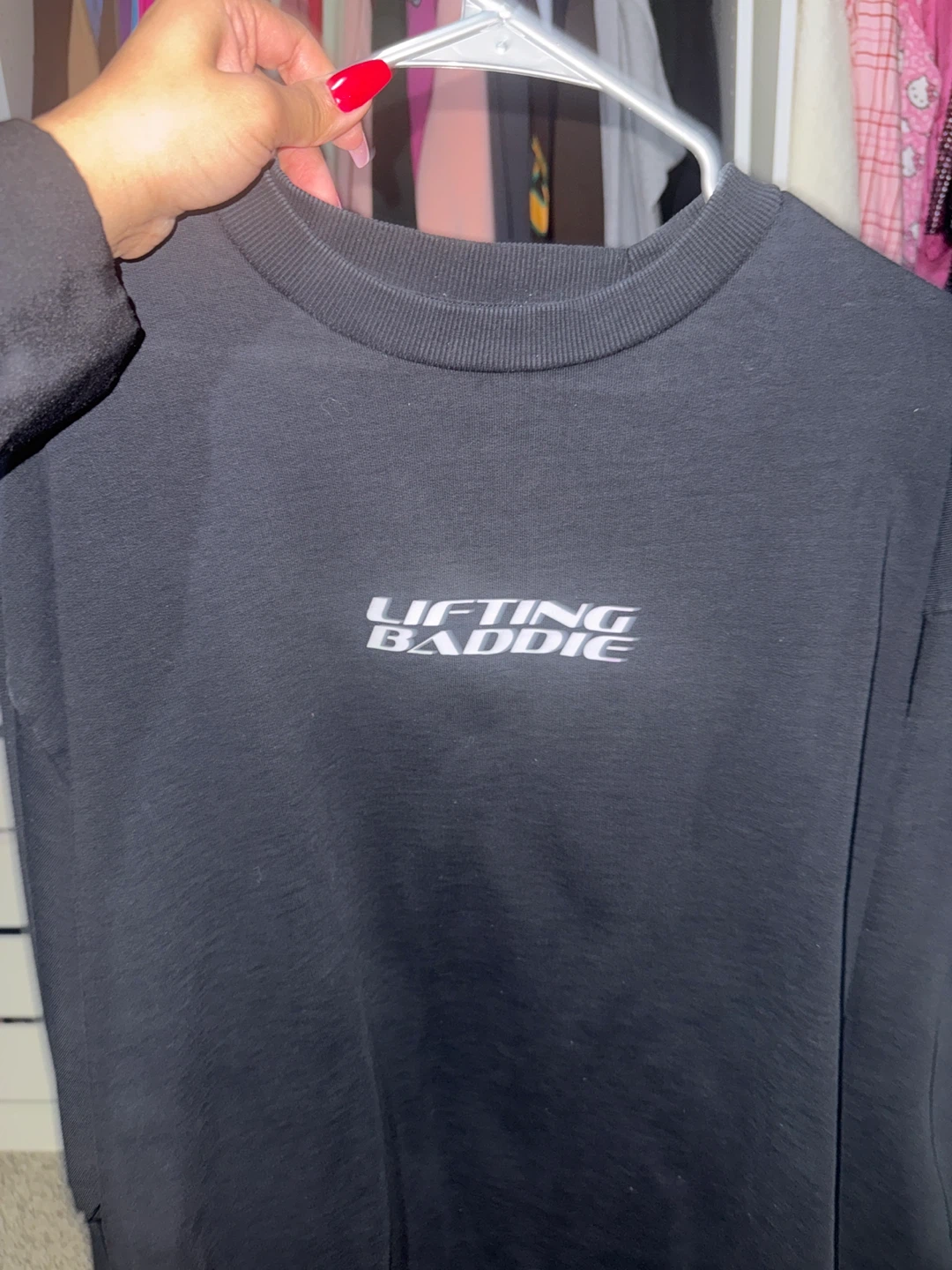 Black Lifting Baddie Crewneck Sweater gymshark