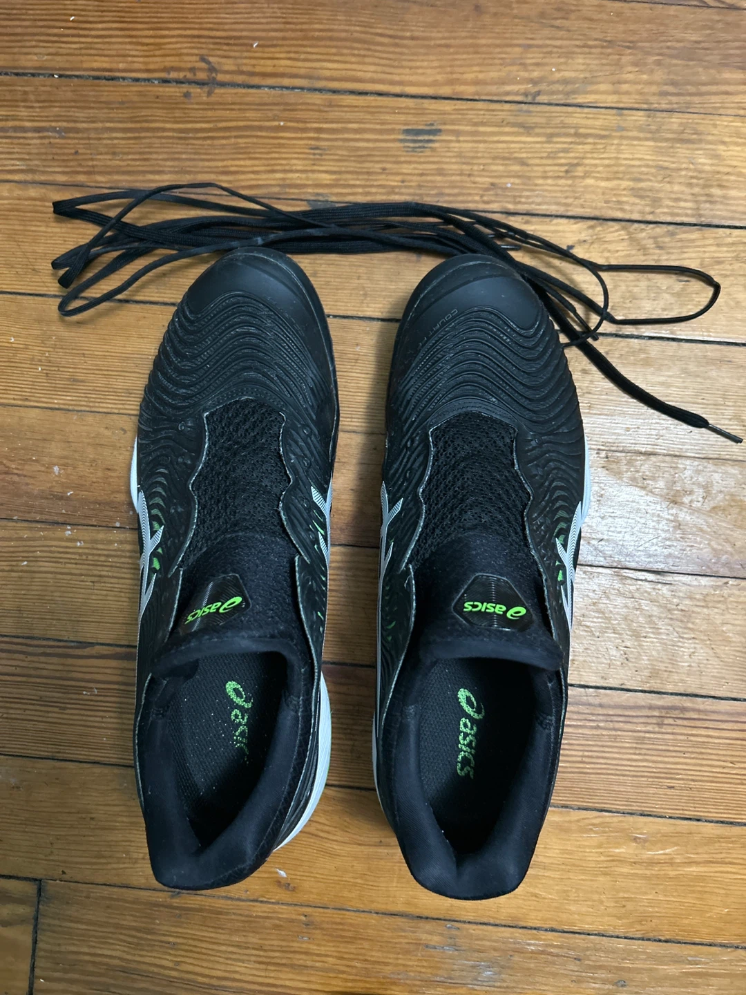 Asics Men's Gel-Resolution 8 Tennis Shoes Black/White/Green