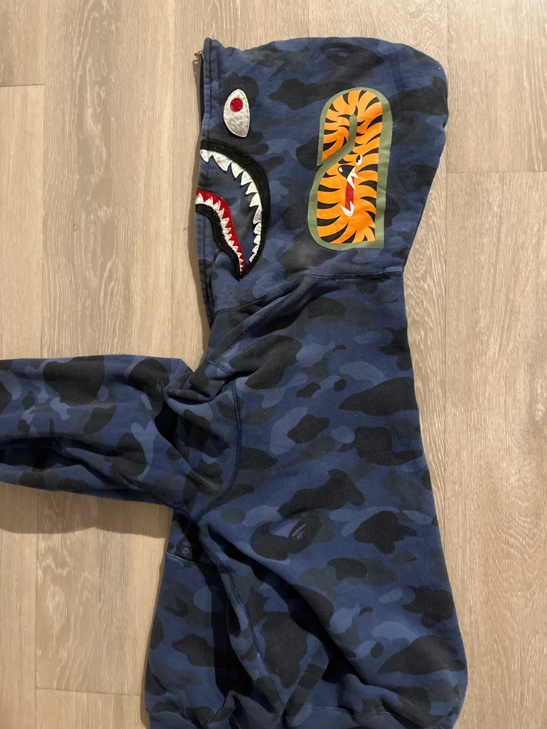 A Bathing Ape Shark Hoodie - Blue Camo - Size M - photo 2