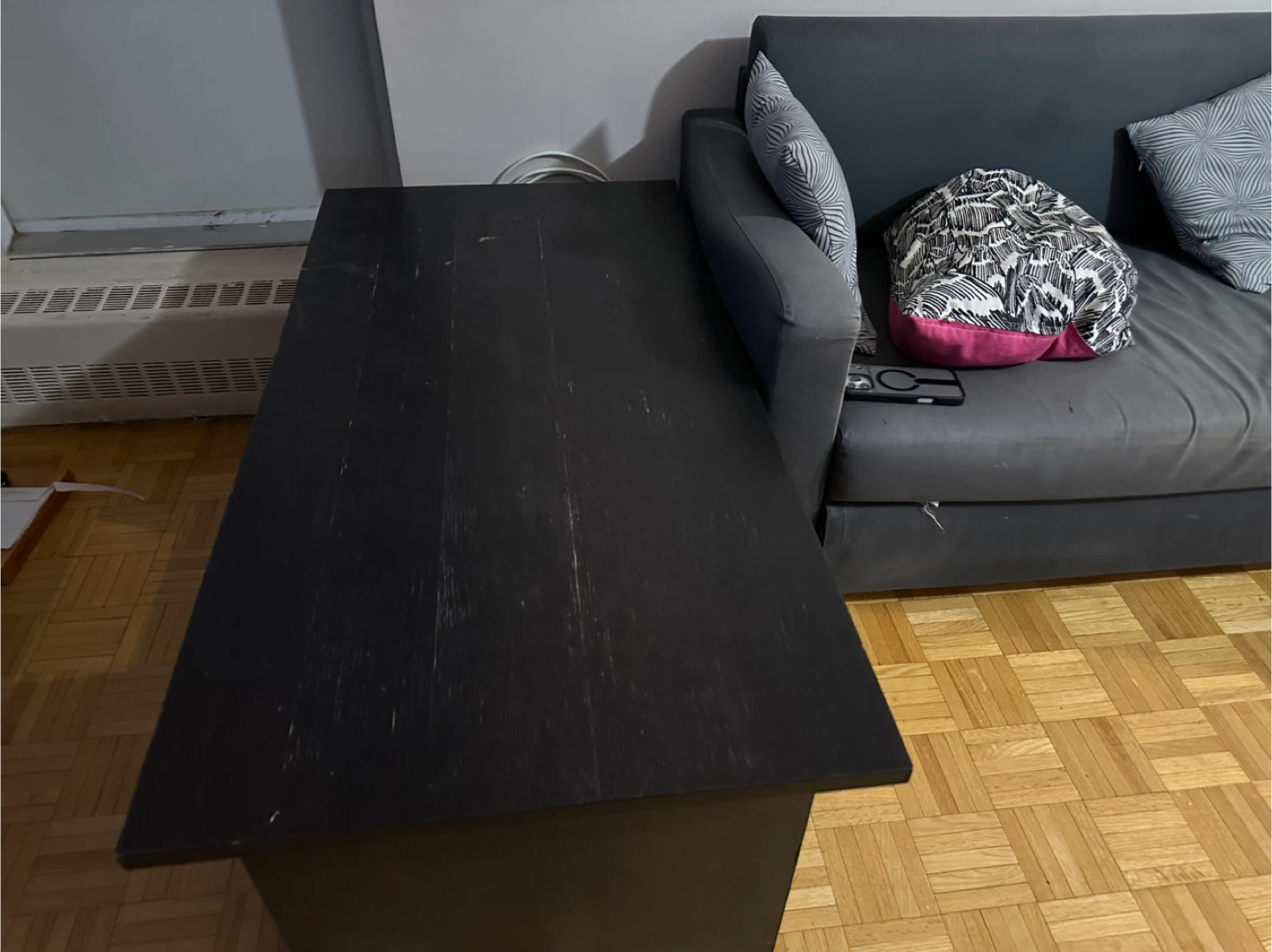 Dark Wood Coffee Table with Shelf - photo 2