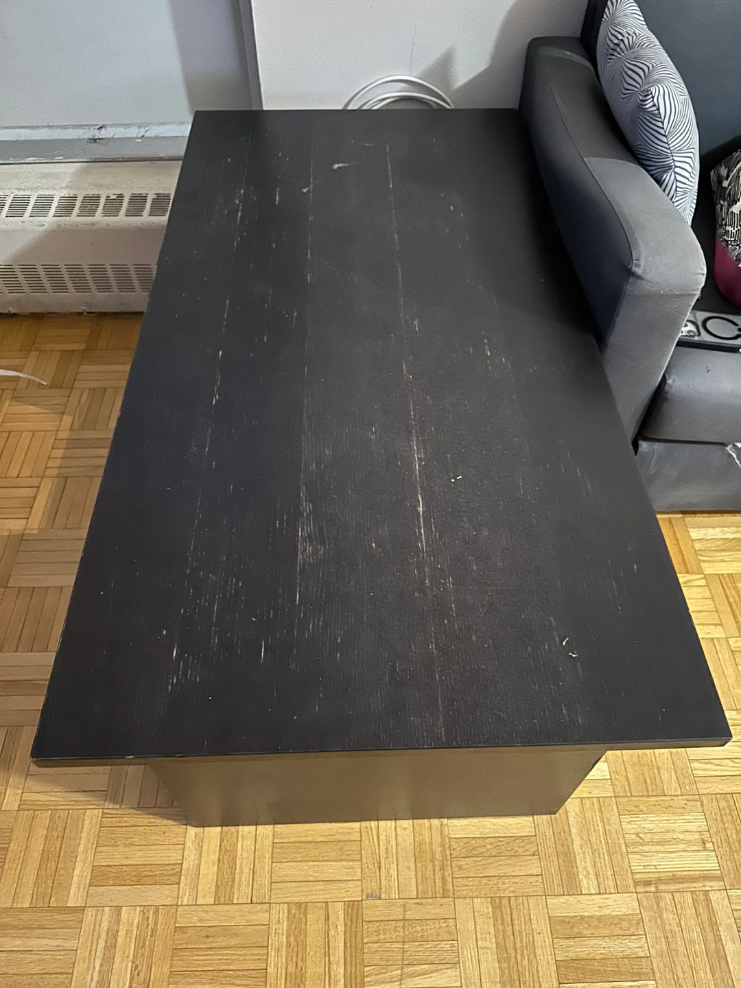 Dark Wood Coffee Table with Shelf