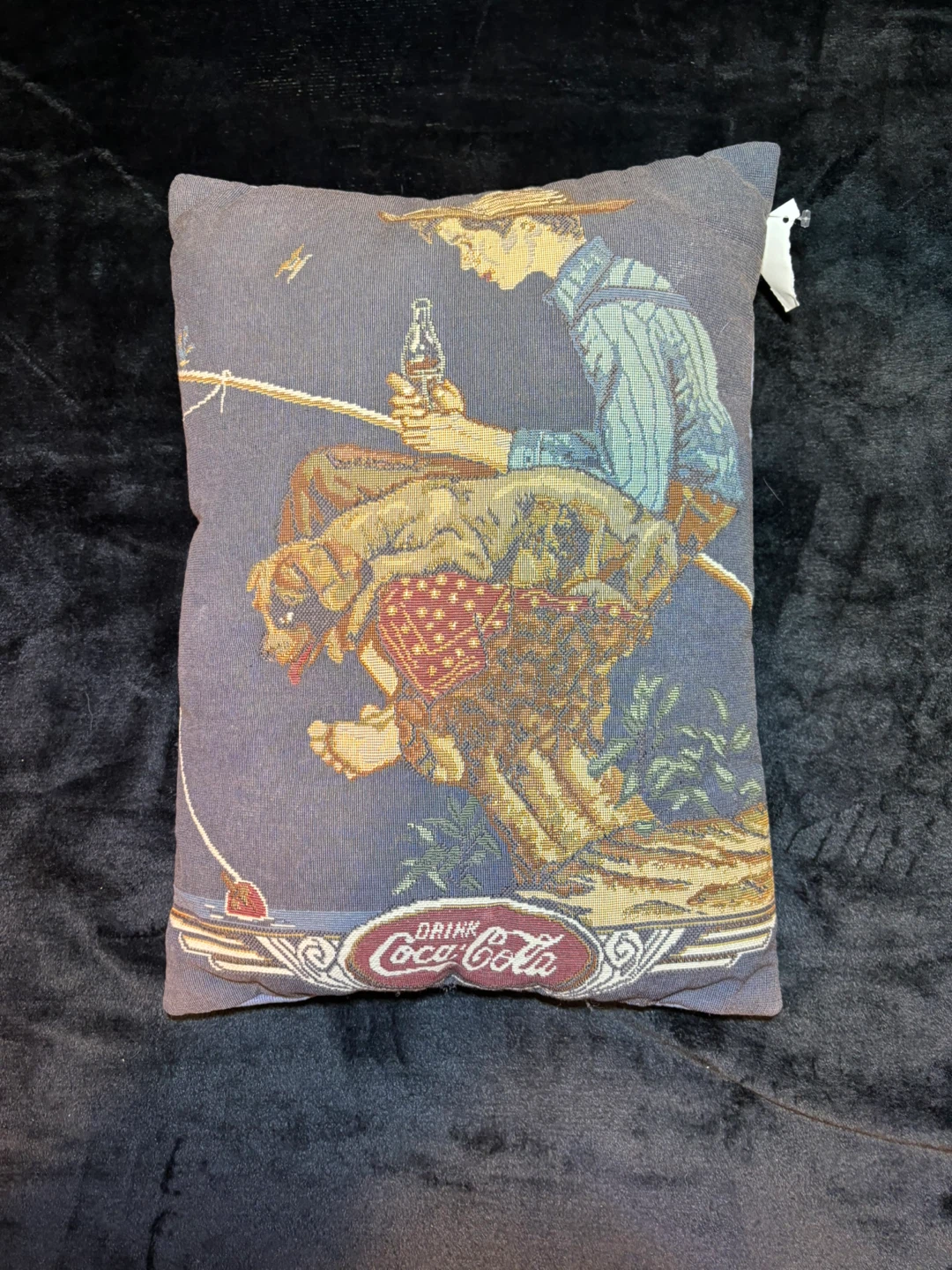 Coca-Cola Fishing Throw Pillow