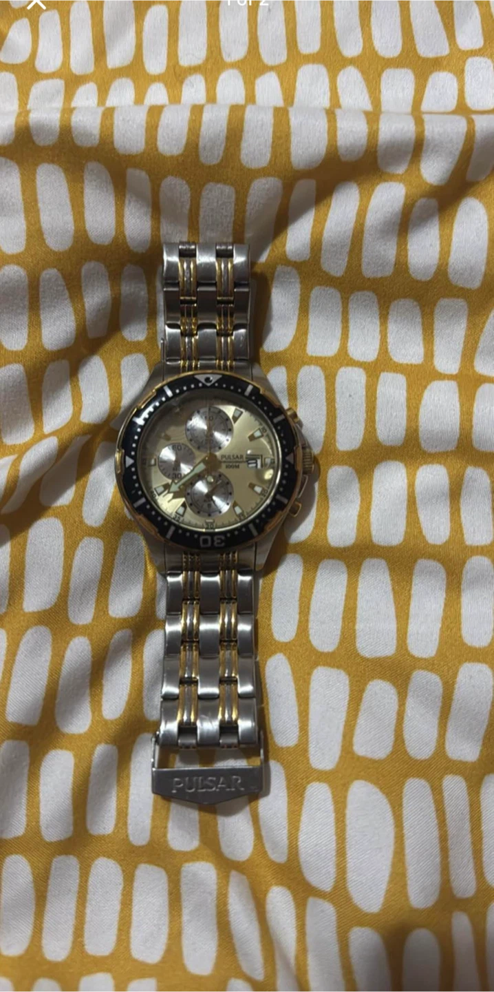 Pulsar Two-Tone Chronograph Watch