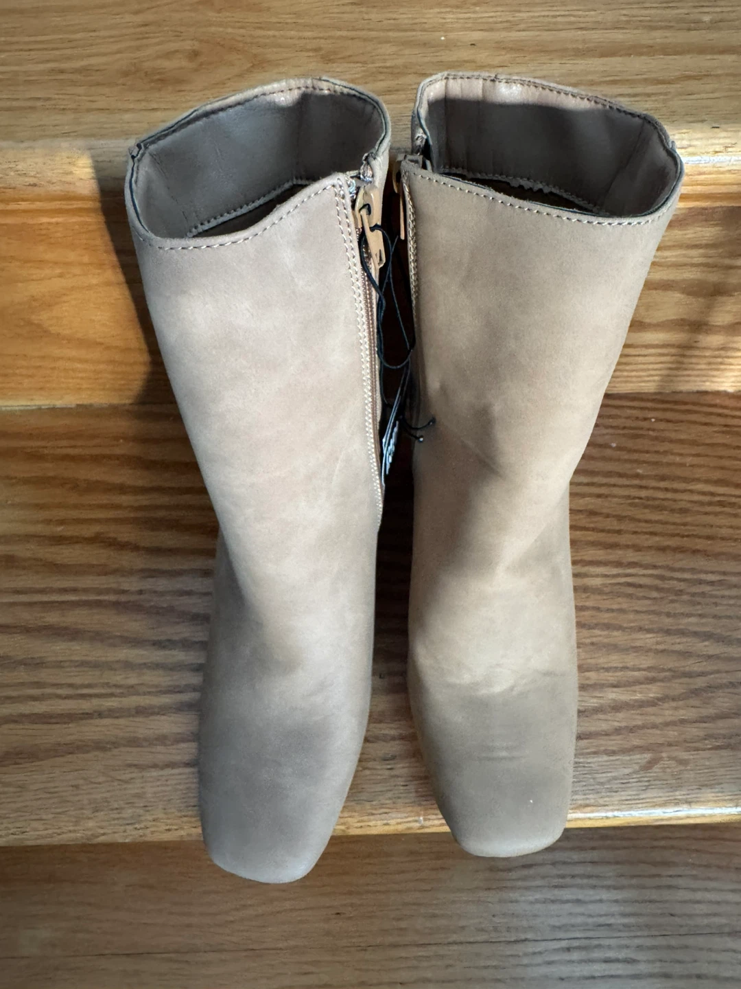 Women's Tan Faux Suede Ankle Boots - photo 4