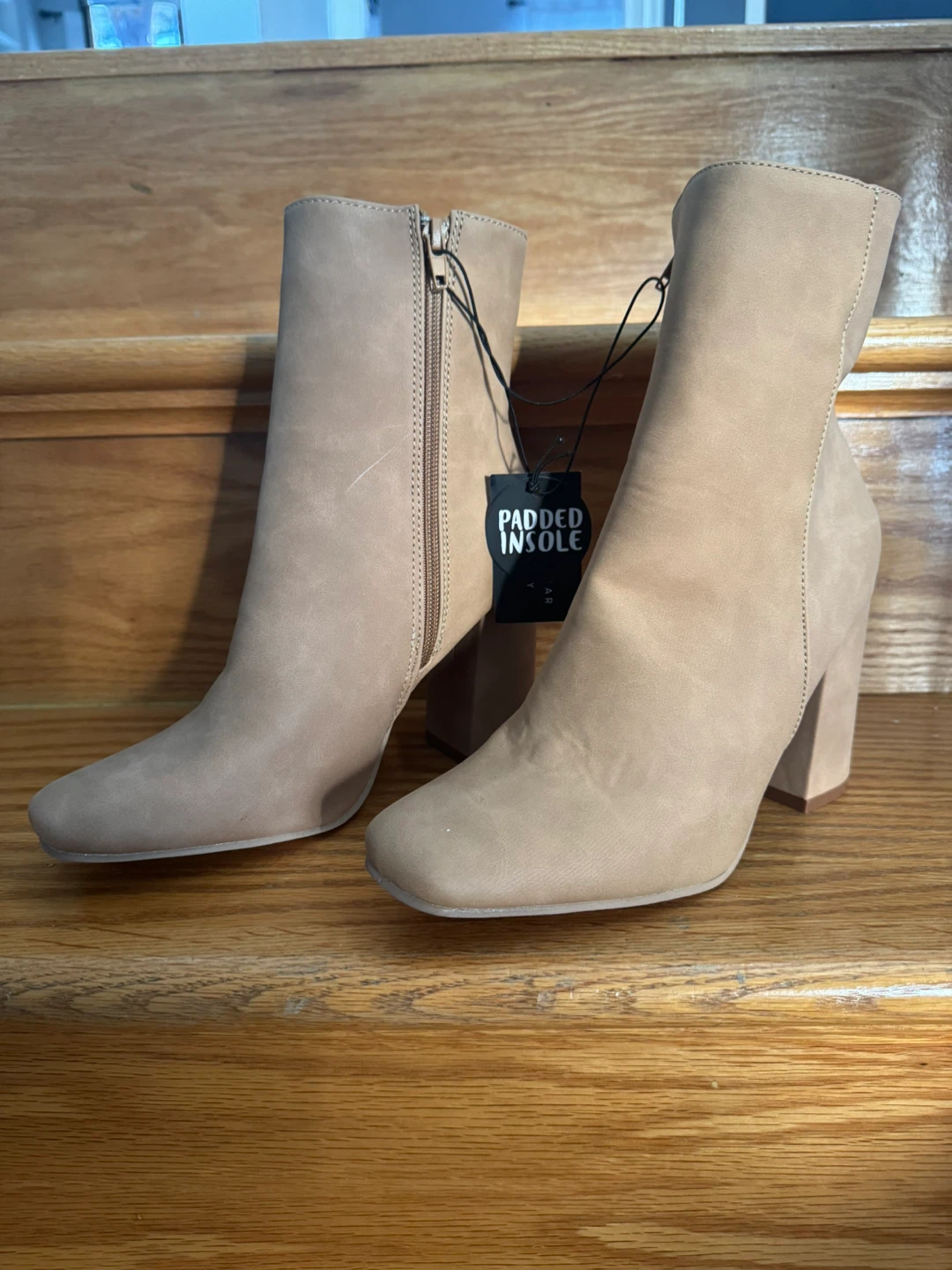 Women's Tan Faux Suede Ankle Boots - photo 2