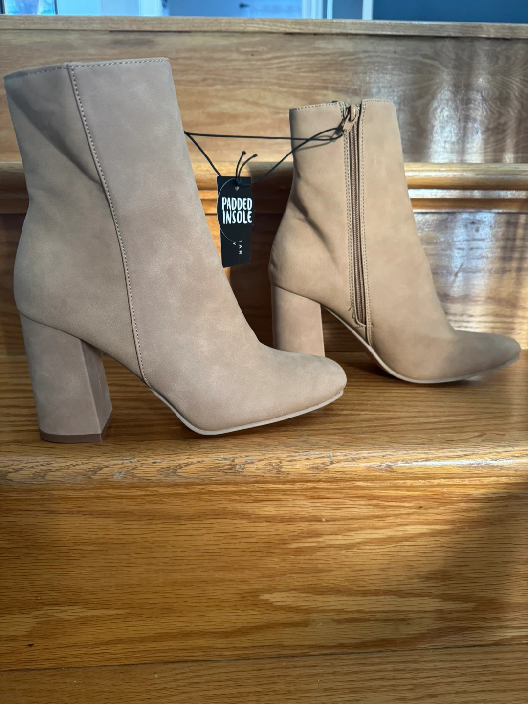 Women's Tan Faux Suede Ankle Boots - photo 3