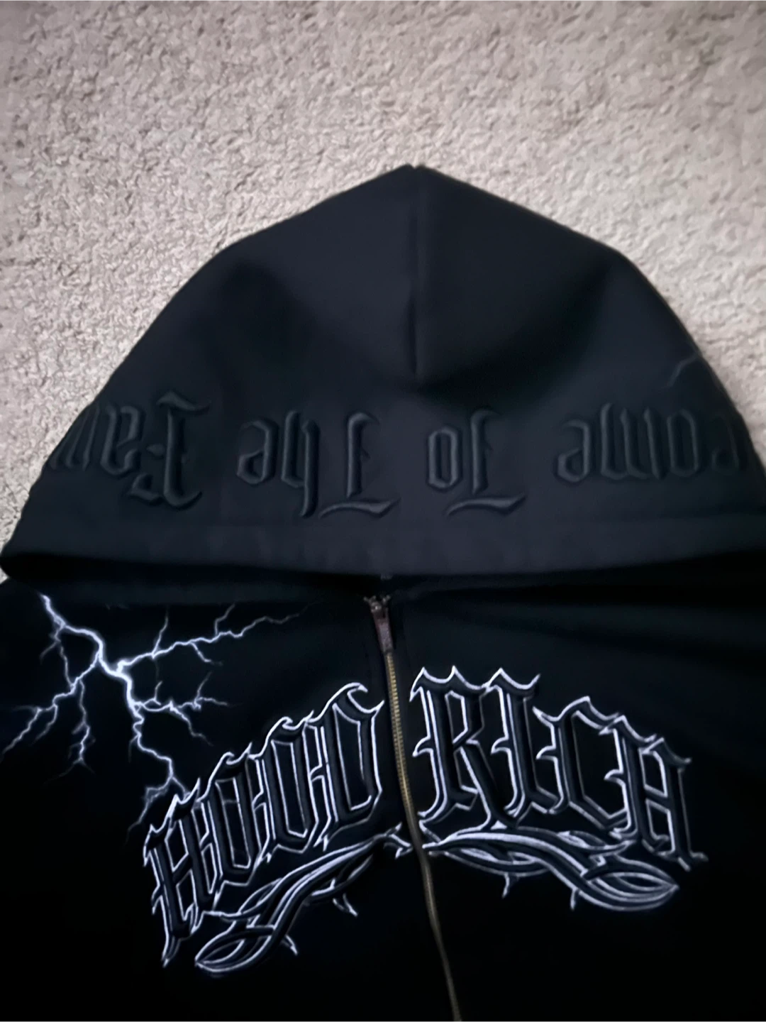 Hoodrich dark oversized full-zip hoodie/black - photo 3