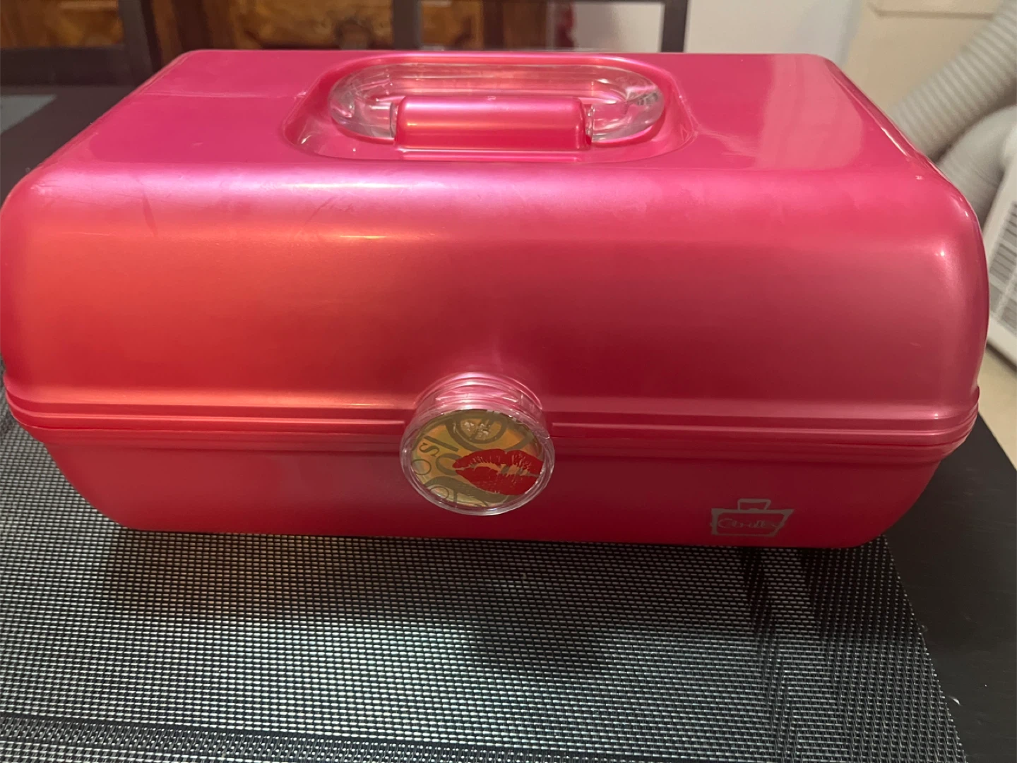 Pink Sparkle Vanity Makeup Train Case with Mirror - photo 4