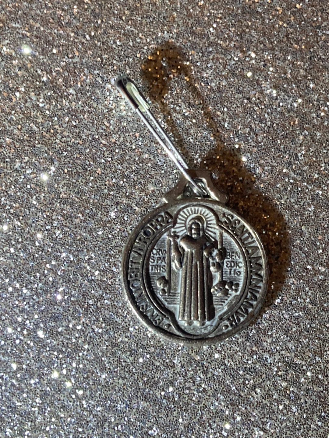 St. Benedict Medal Charm with Safety Pin - photo 3
