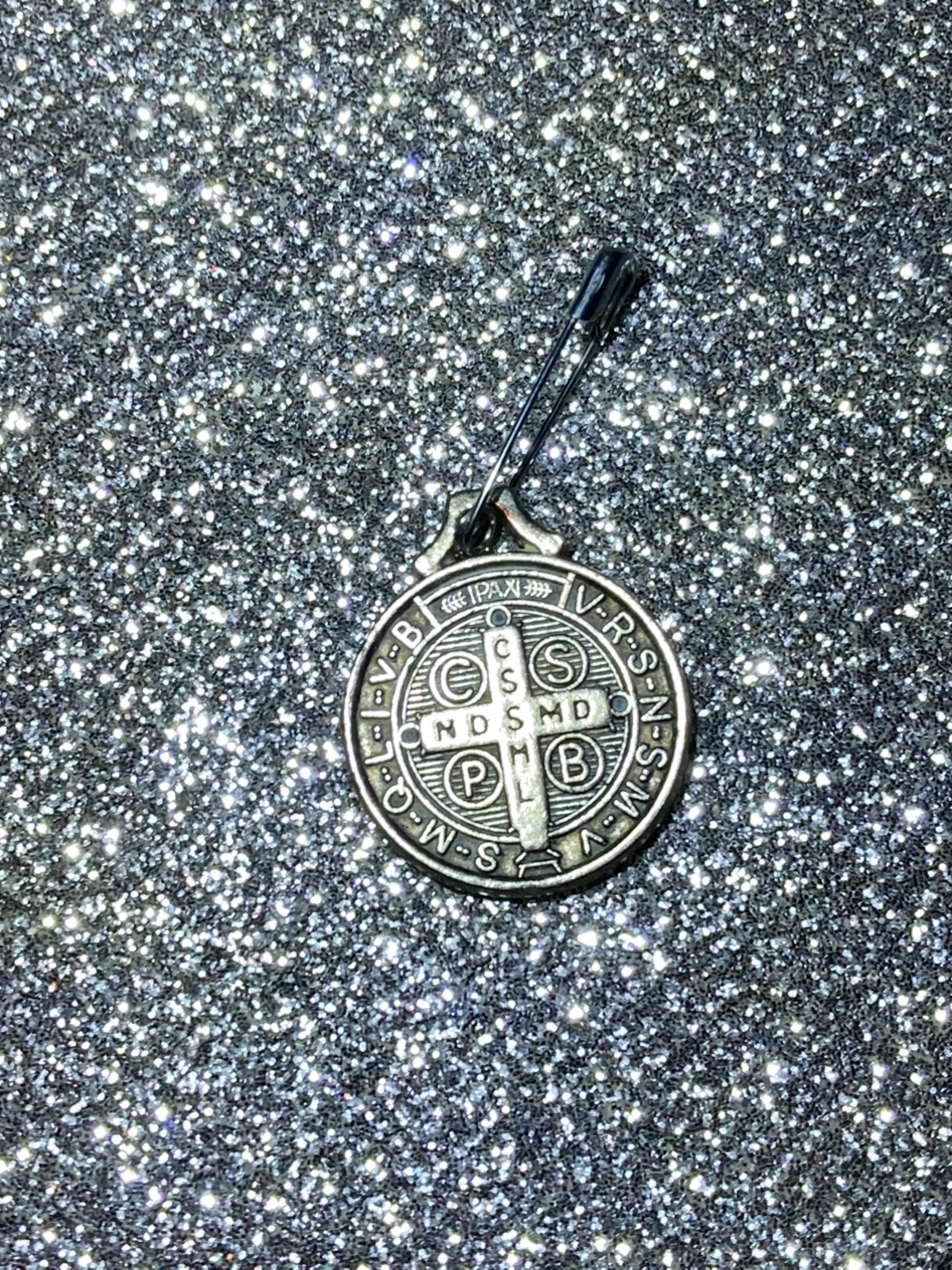 St. Benedict Medal Charm with Safety Pin - photo 2