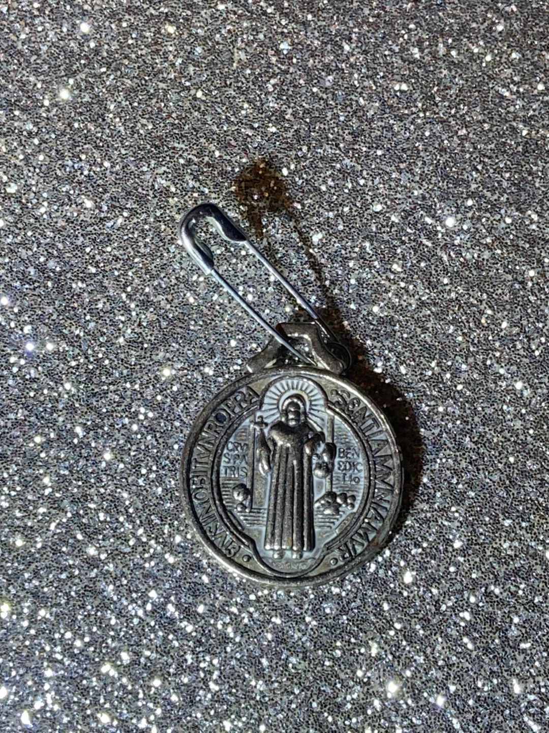 St. Benedict Medal Charm with Safety Pin