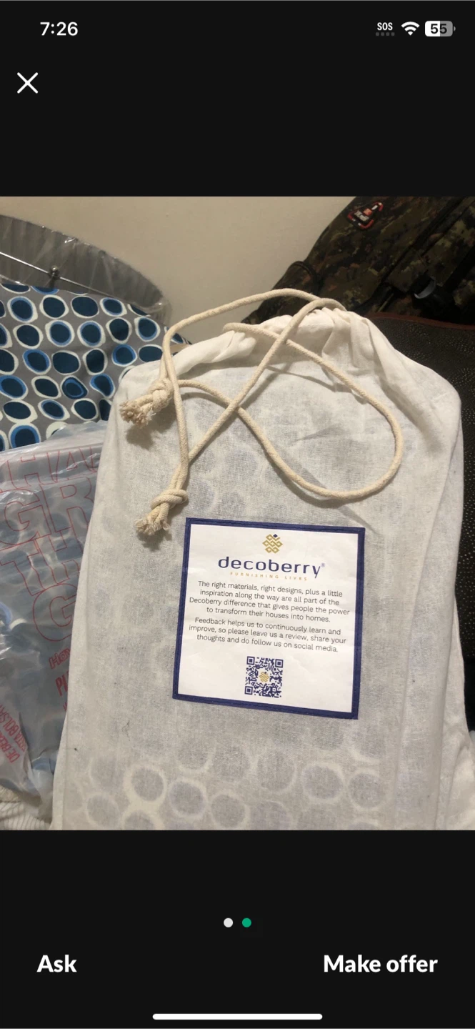 🏆DecoBerry Blue Dot Grommet Curtains