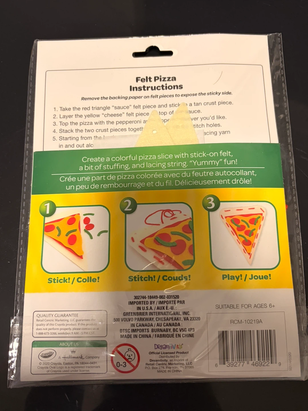 Crayola Felt Pizza Stitch It! DIY Craft Kit for Kids - photo 2