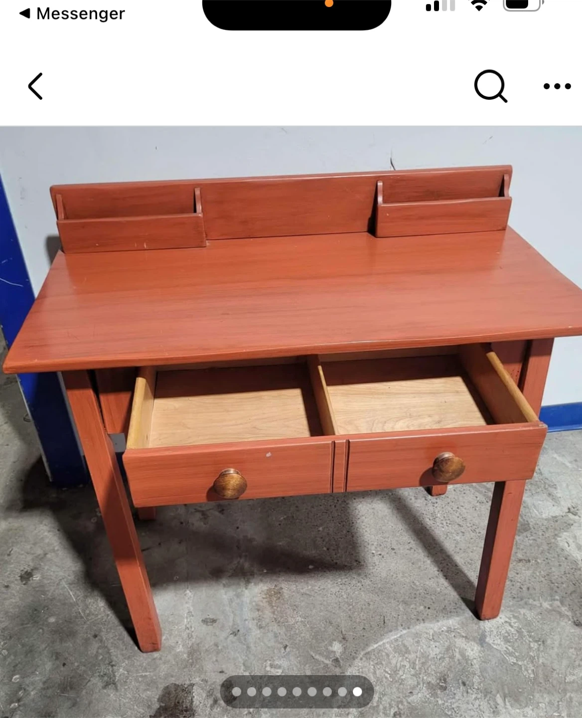 Vintage Wooden Desk with 2 Drawers - photo 3