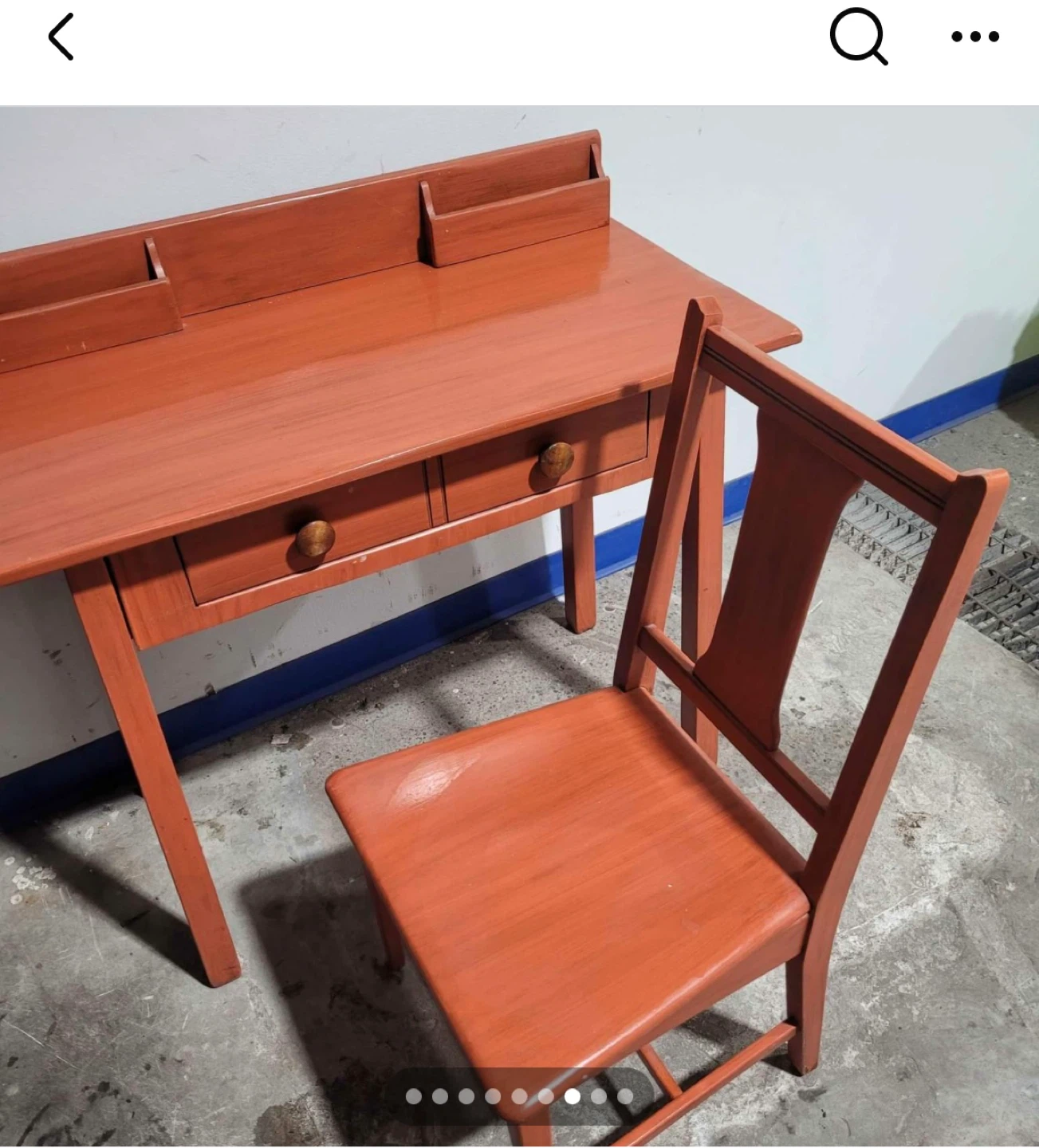Vintage Wooden Desk with 2 Drawers - photo 2