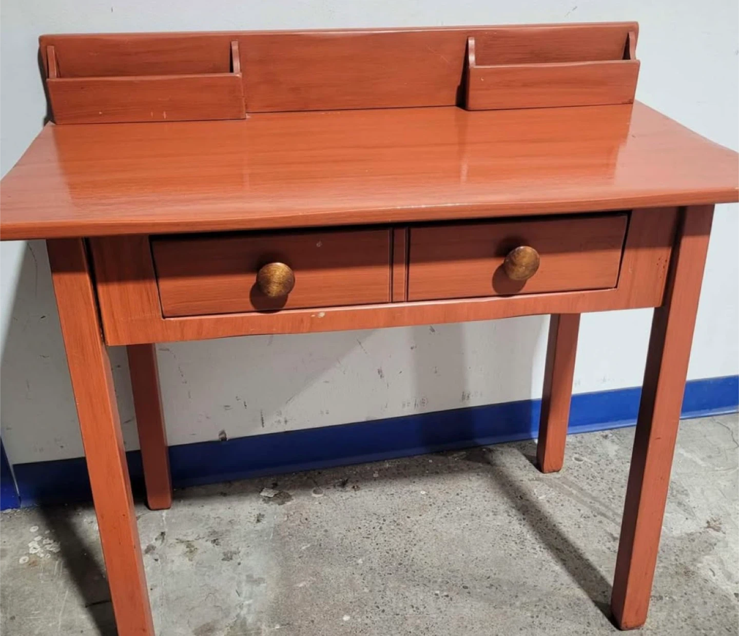 Vintage Wooden Desk with 2 Drawers