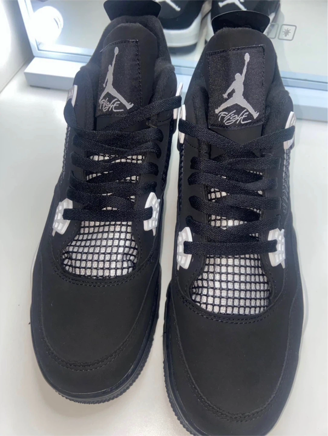 Size 12 Black and White Thunder | Jordan 4s