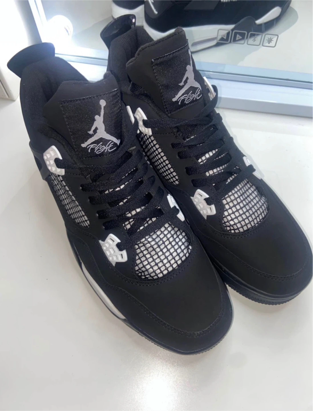 Size 12 Black and White Thunder | Jordan 4s - photo 2