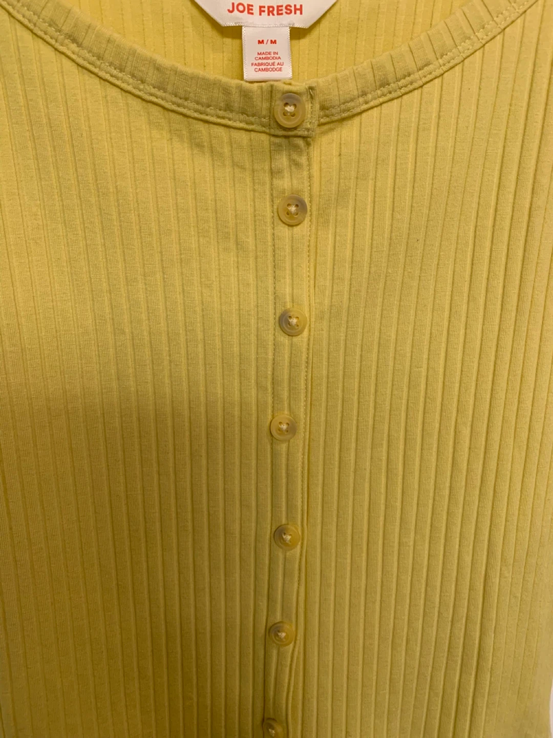 Joe Fresh Yellow Ribbed Tank Top M/M 🏆 - photo 3