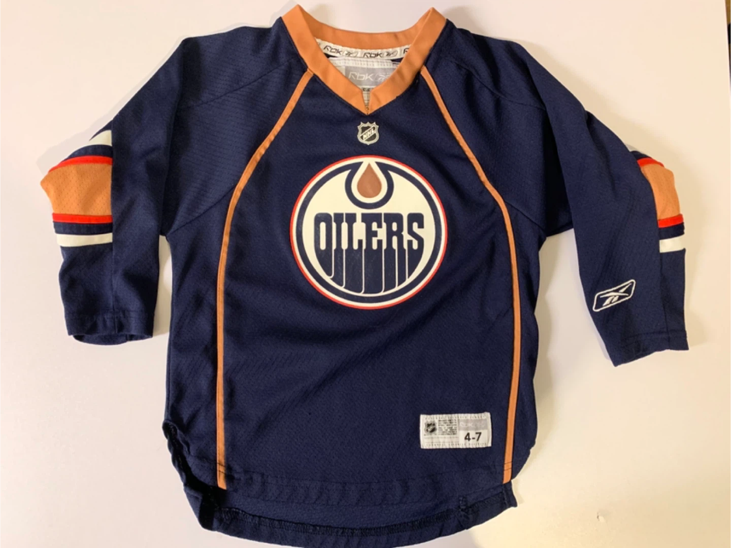 Reebok Edmonton Oilers Youth Hockey Jersey 4-7 🏆