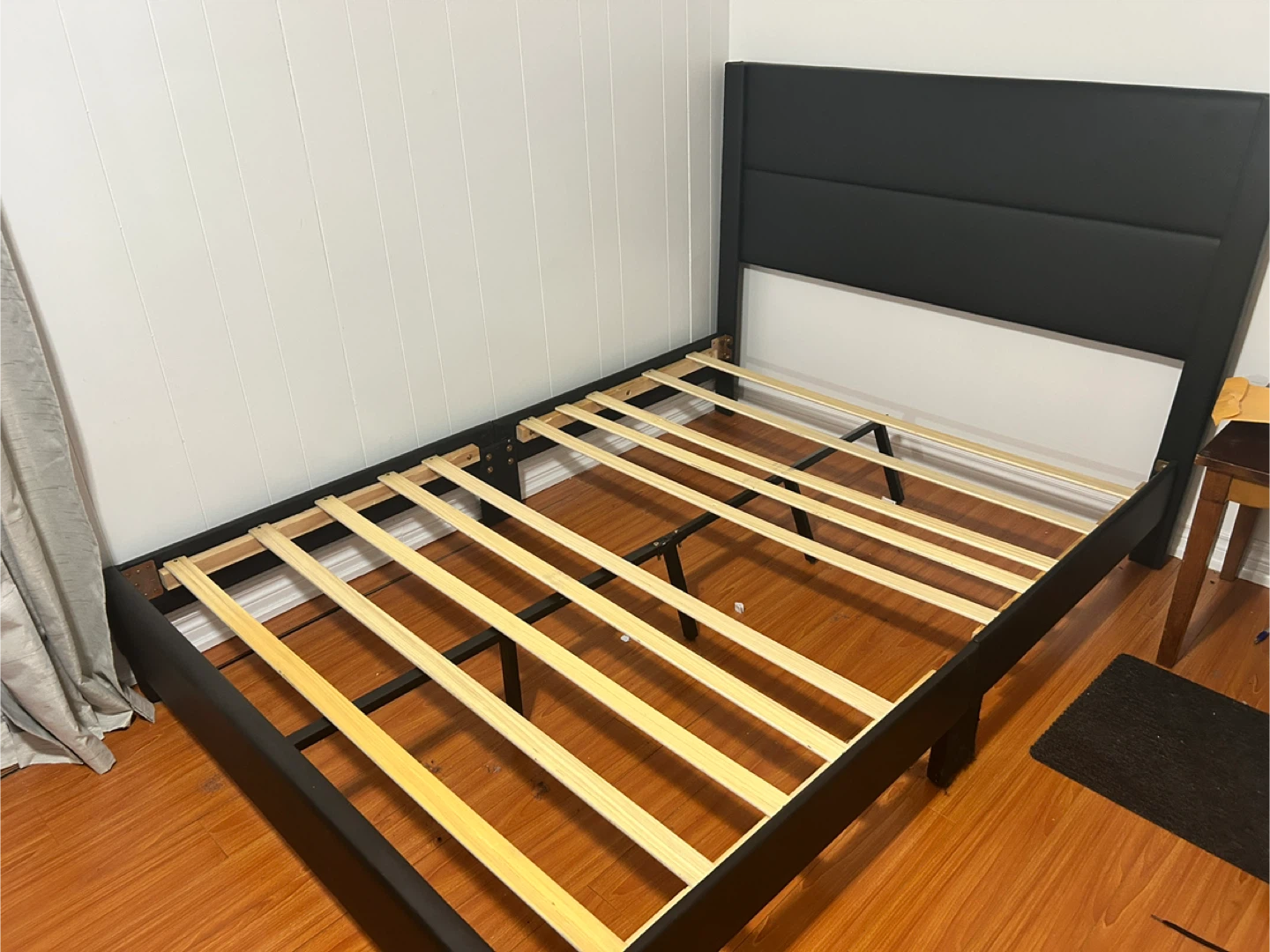 Black Upholstered Queen Size Bed Frame - photo 3