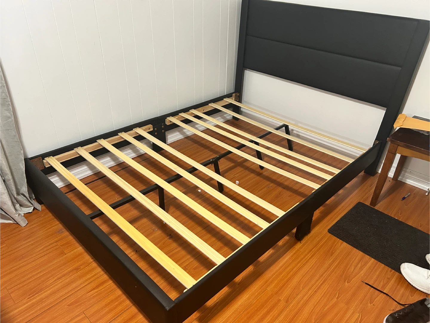 Black Upholstered Queen Size Bed Frame - photo 4