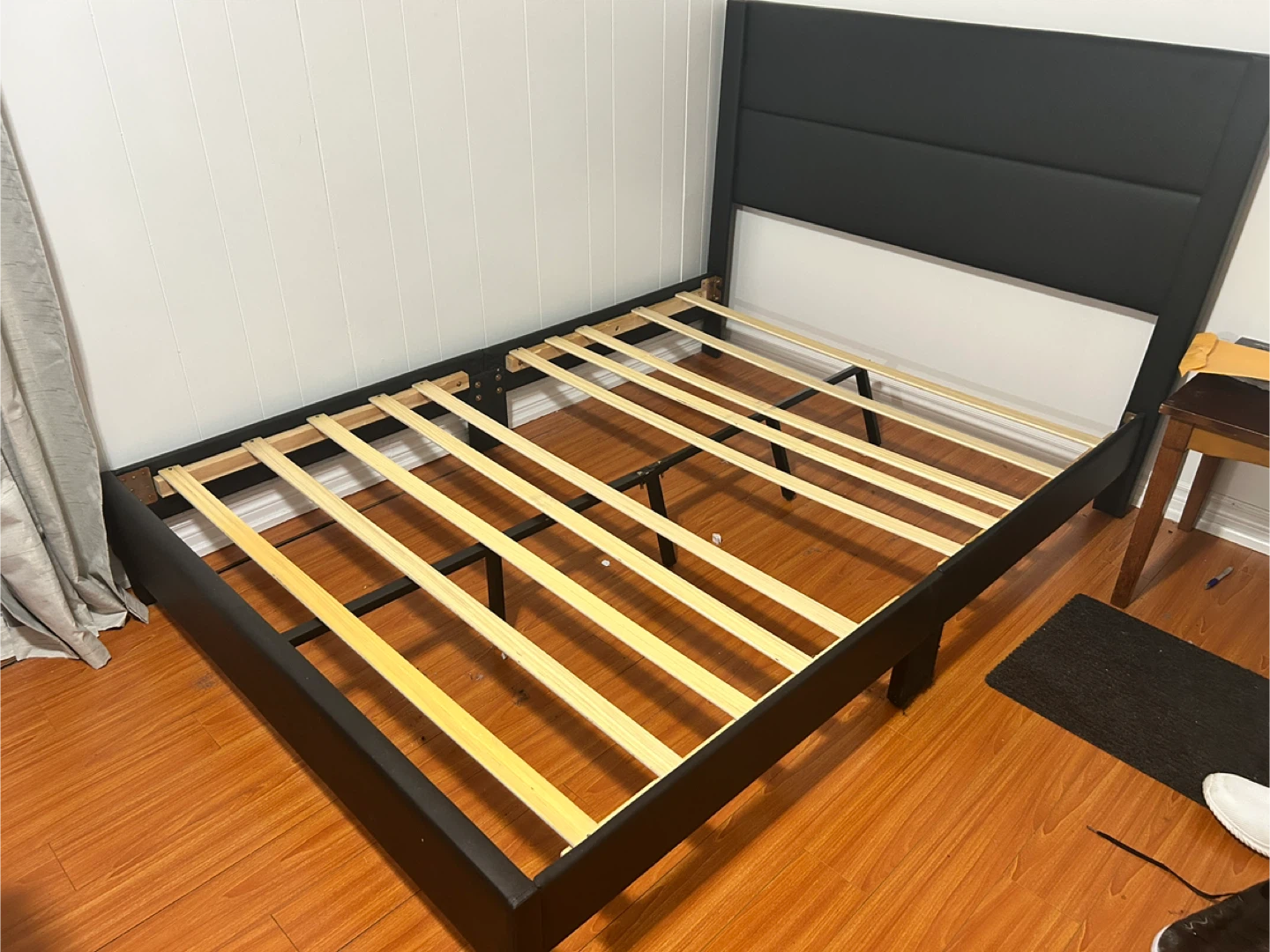 Black Upholstered Queen Size Bed Frame - photo 2