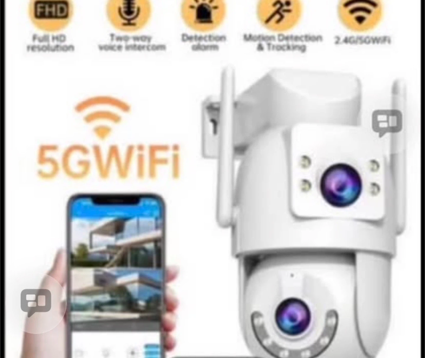Security Camera with Pan Tilt Rotation