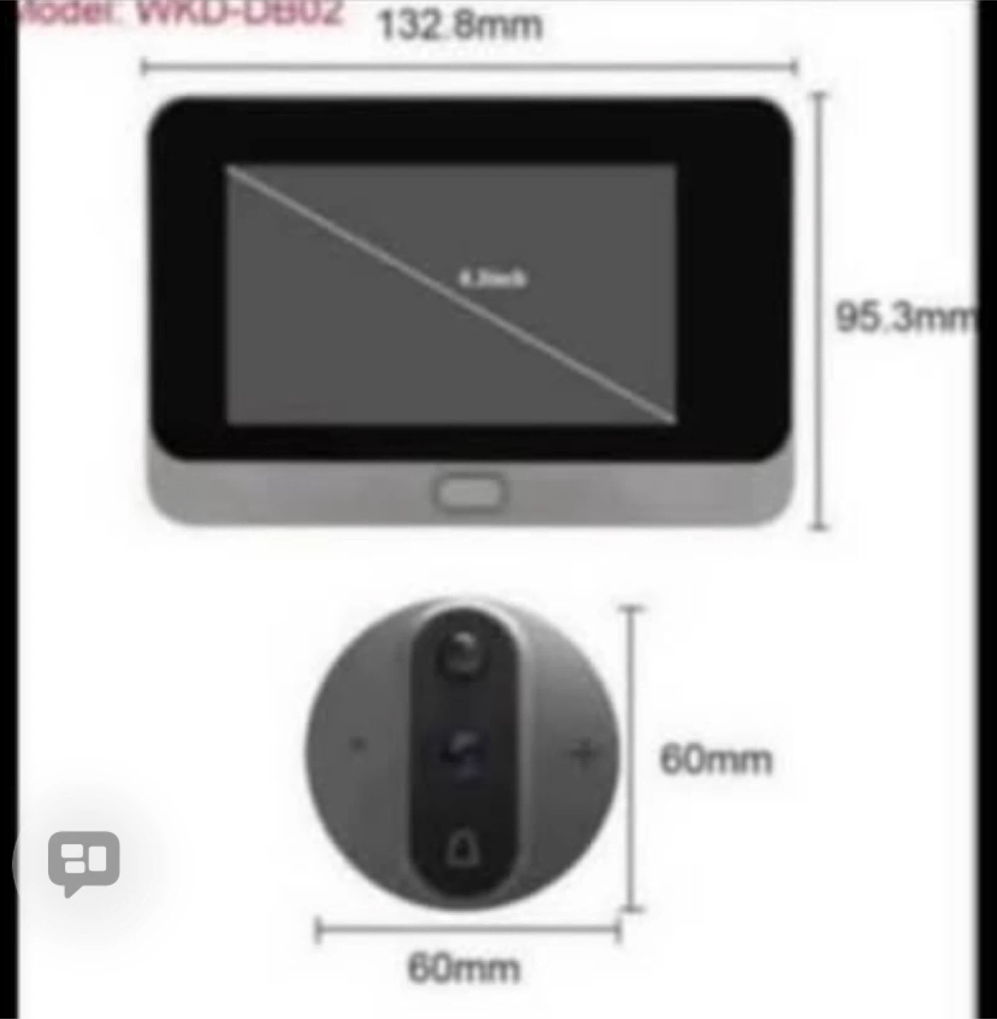 Smart Video Doorbell with 4.3-inch Screen - photo 3