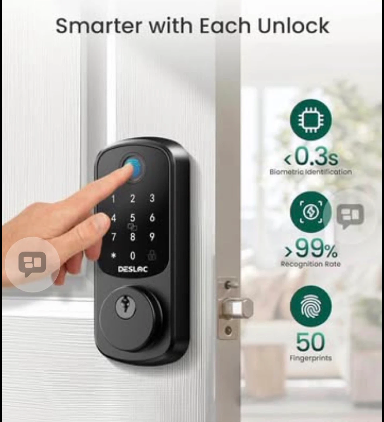 Smart Lock with Fingerprint and Keypad, includes G2 Gateway - photo 4