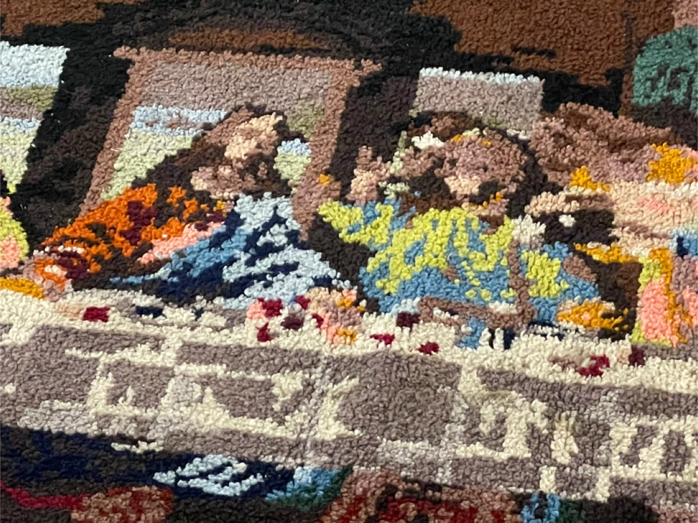 VINTAGE MASSIVE Last Supper Latch Hook Rug - photo 3