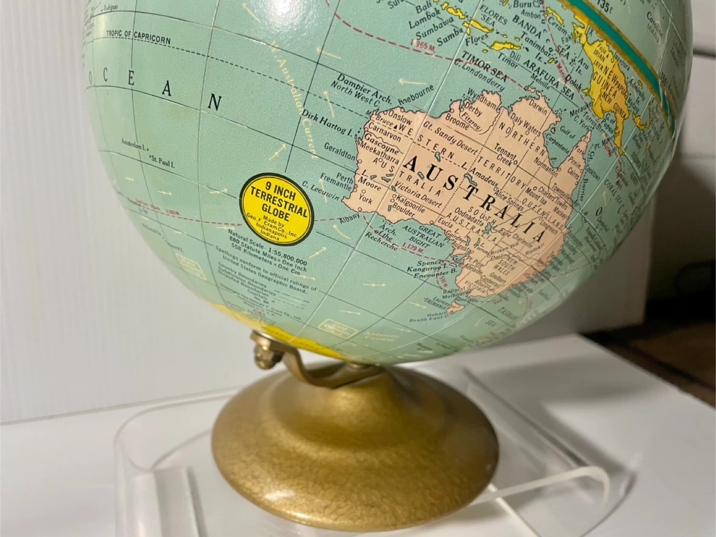9 Inch Vintage Terrestrial Globe by Cram - photo 3