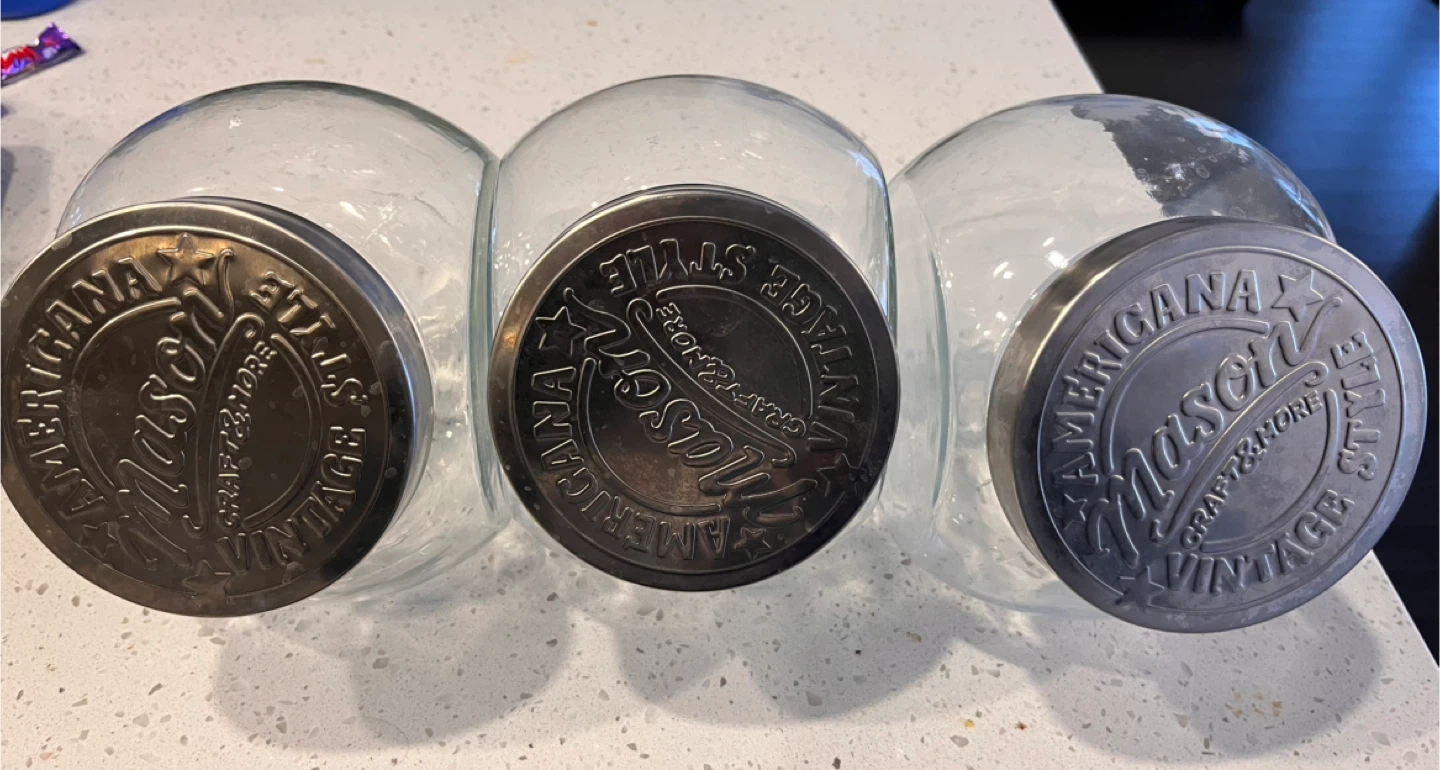 Mason Americana Vintage Style Glass Jar Trio