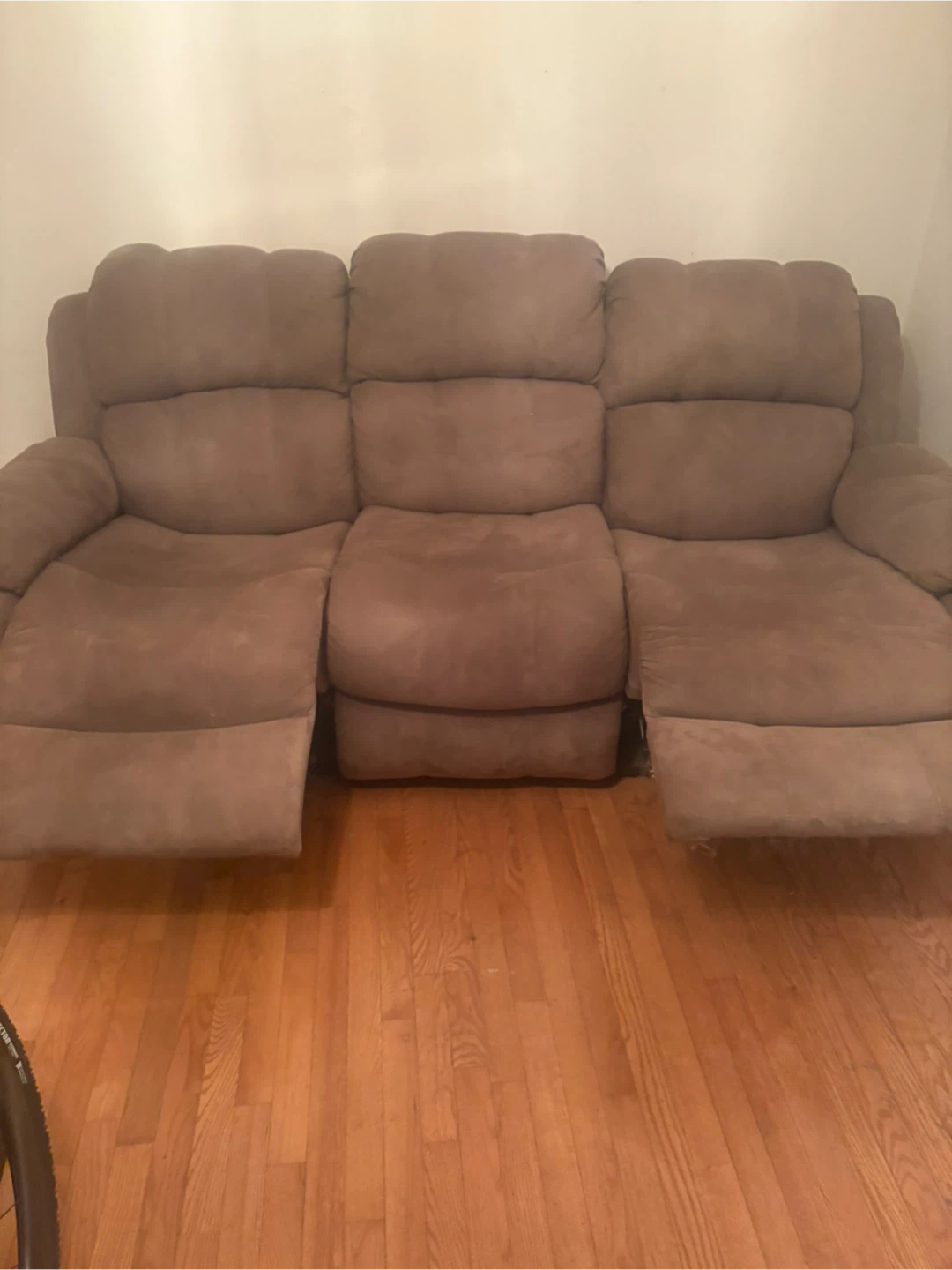 Brown Faux Suede Reclining Sofa