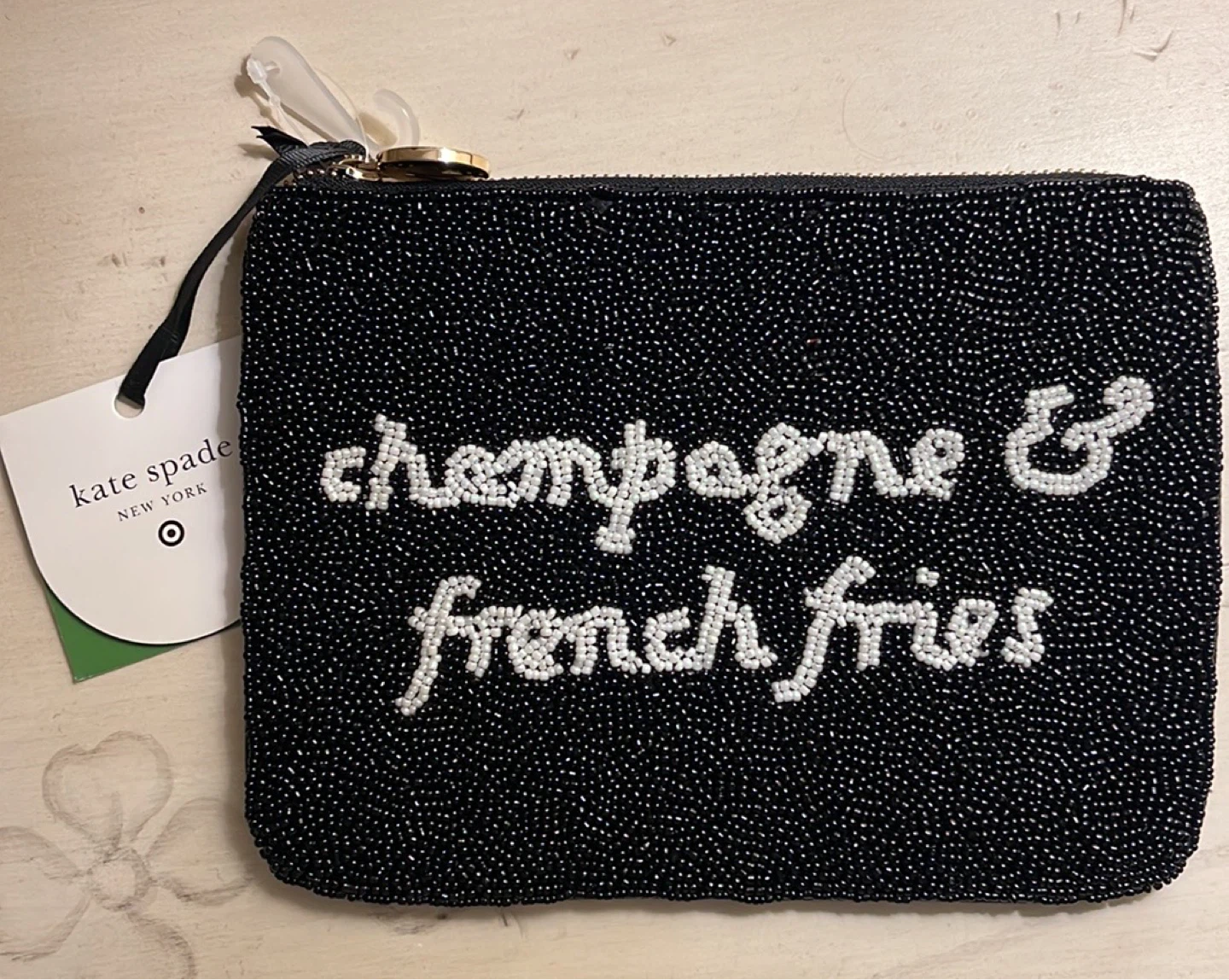 Kate Spade "Champagne & French Fries" Beaded Clutch Pouch - photo 5