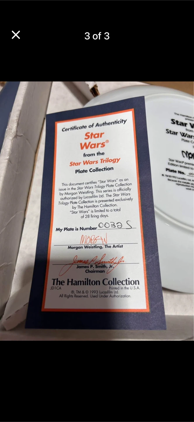 The Hamilton Collection Star Wars Trilogy Decorative Plate - photo 3