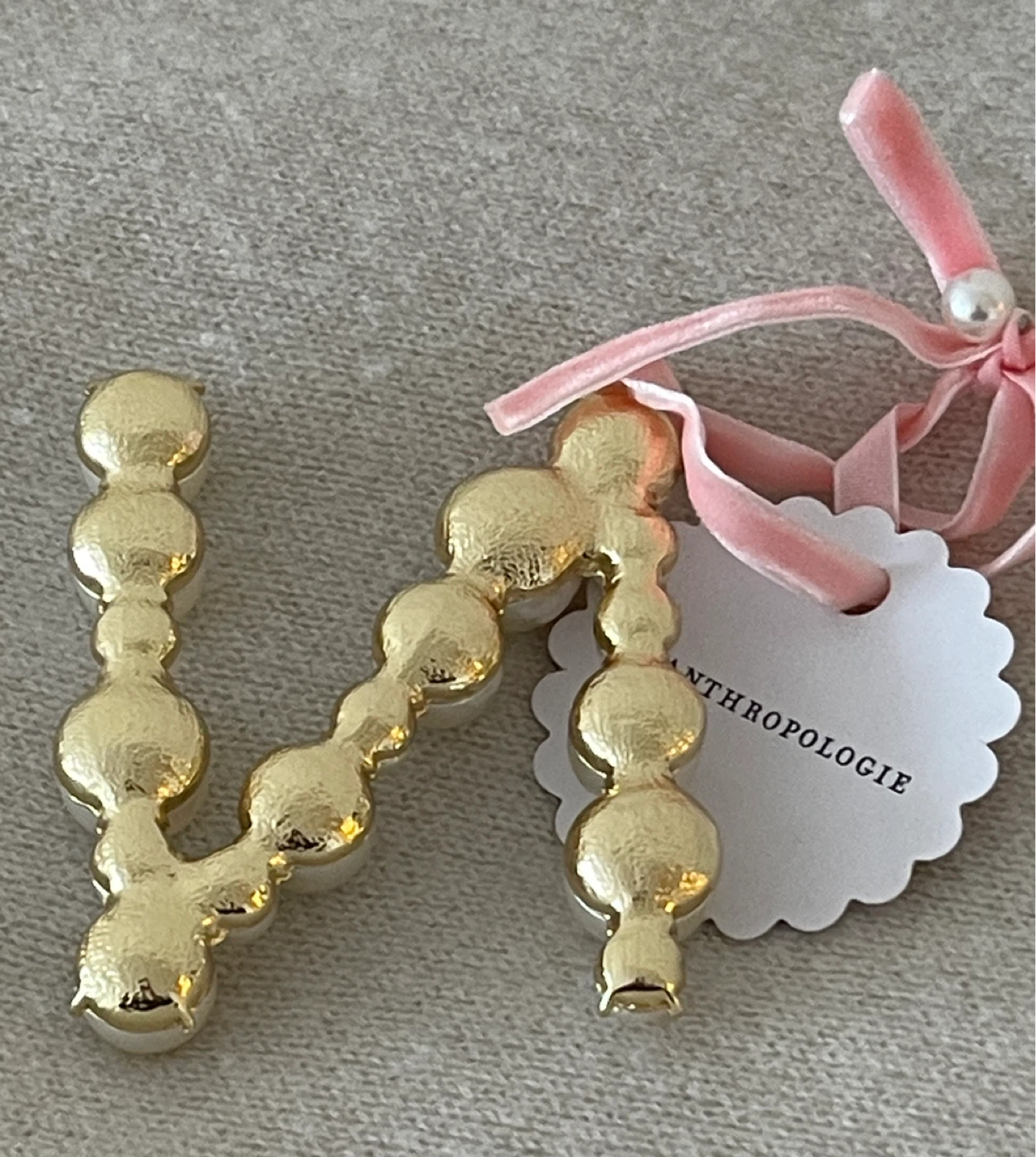 NEW Anthropologie Pearl Initial Ornament "N" - photo 3