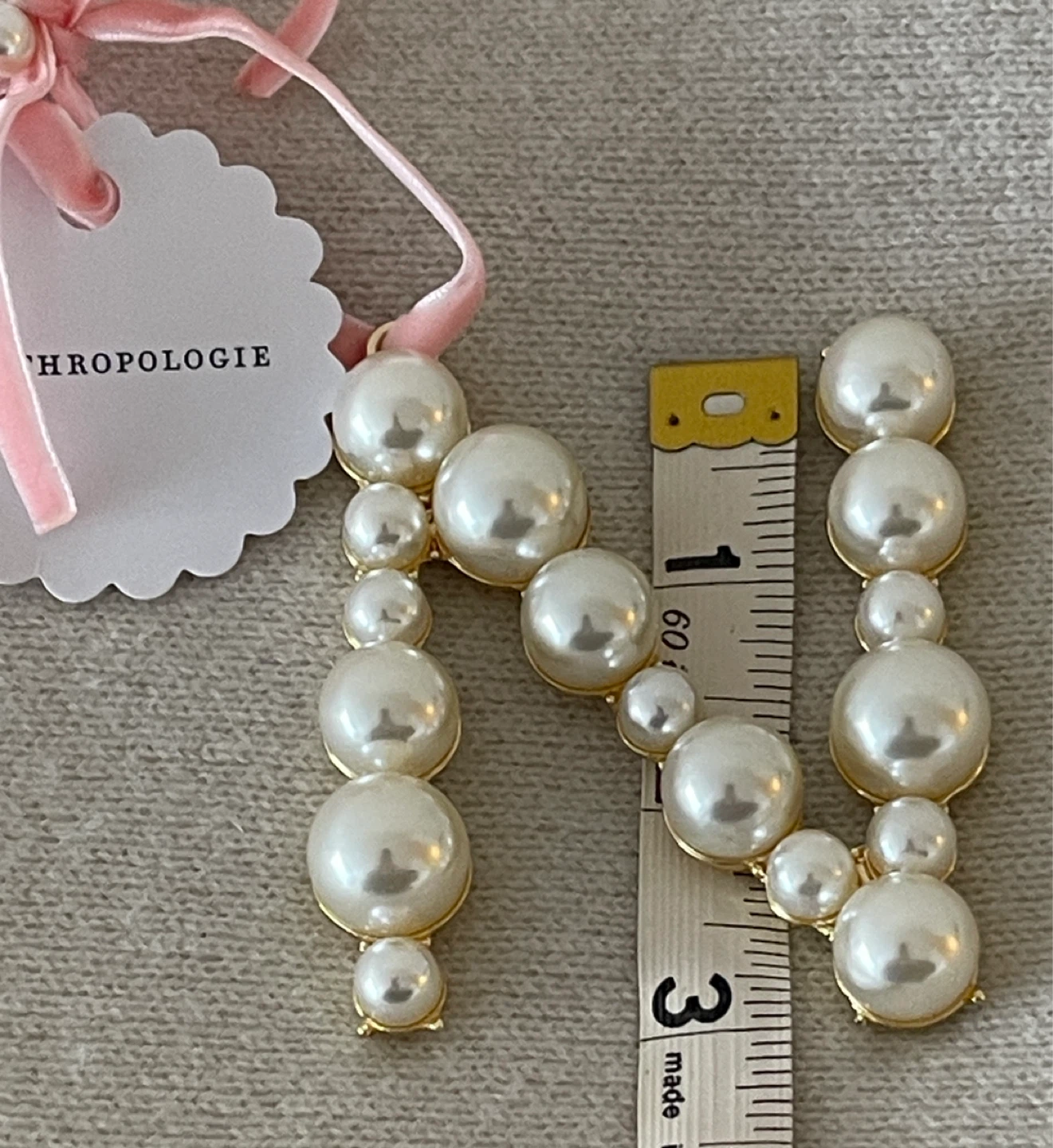NEW Anthropologie Pearl Initial Ornament "N" - photo 4