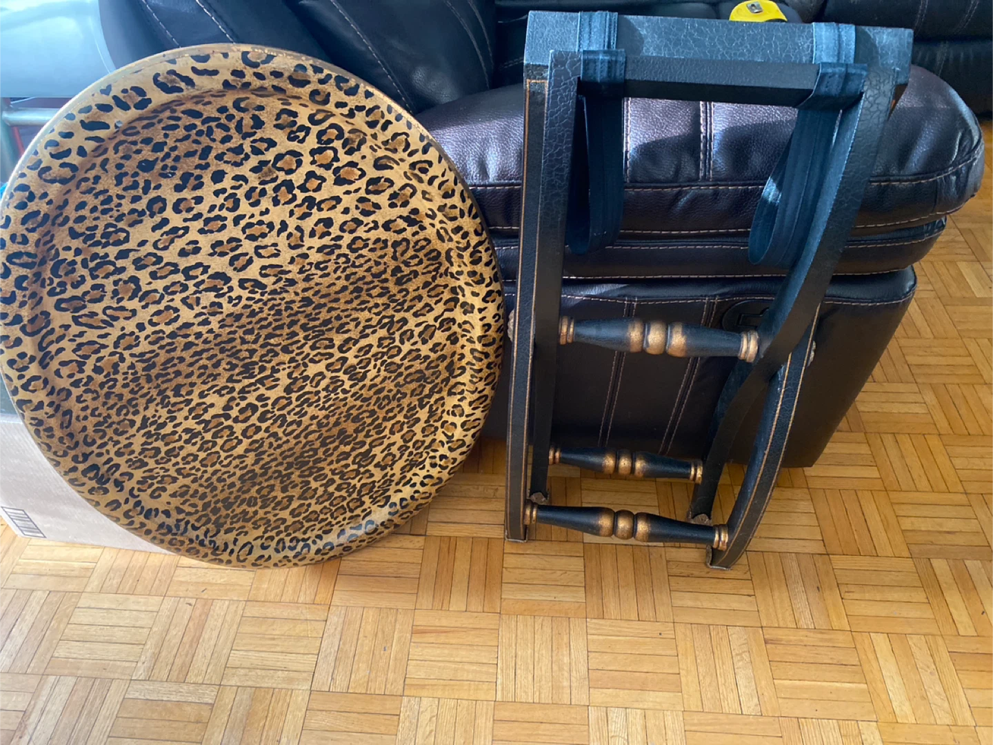 Leopard Print Tray Table