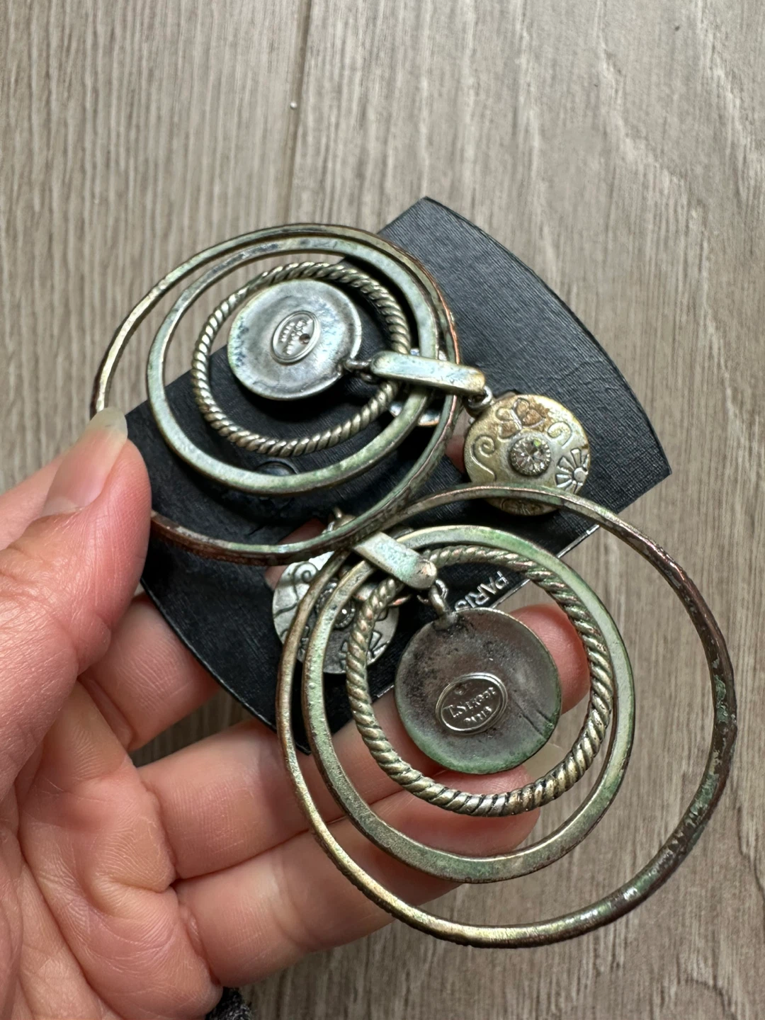 🇫🇷 Vintage Sterling Silver Clip-On Hoop Earrings - photo 4