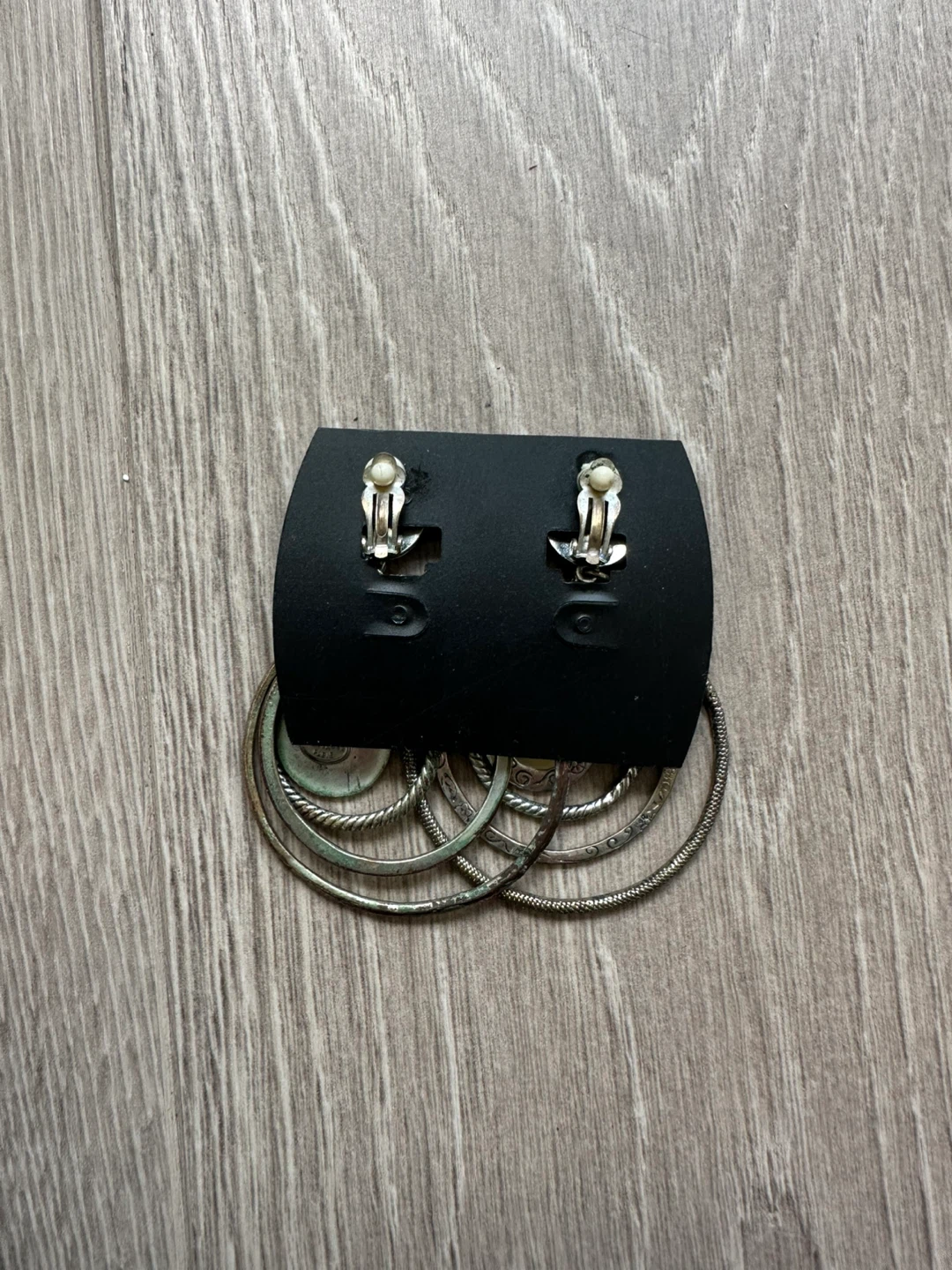 🇫🇷 Vintage Sterling Silver Clip-On Hoop Earrings - photo 3